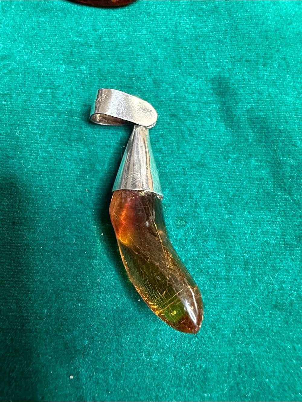 Amber Horn Pendant